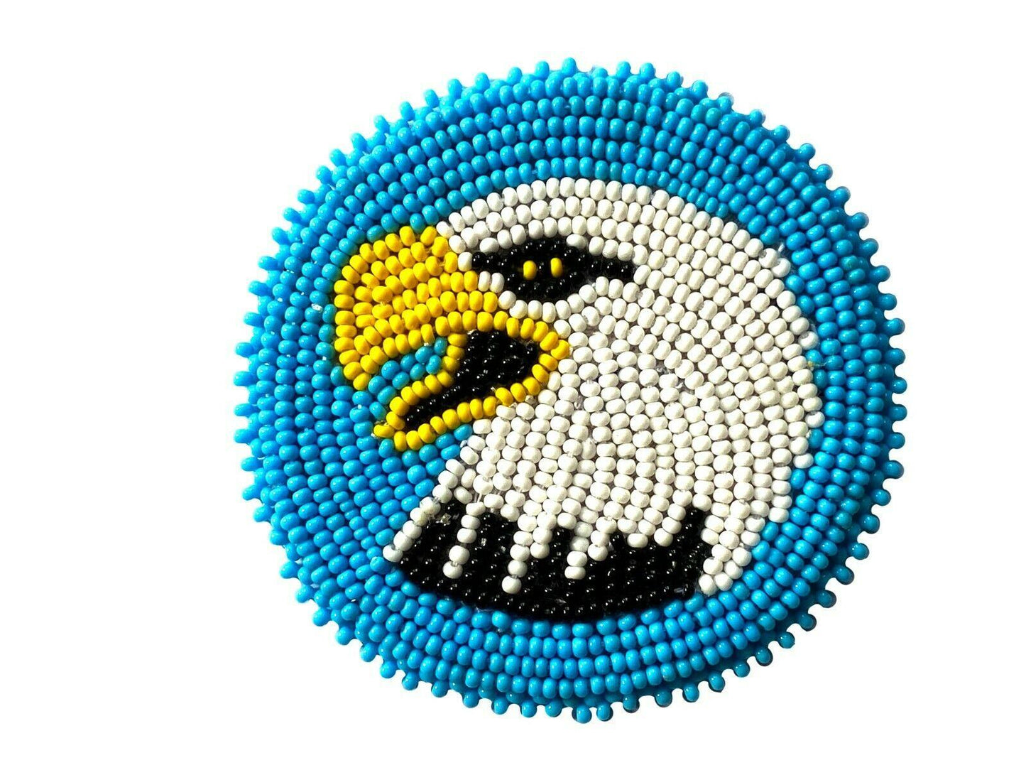 New Handmade Bald Eagle Beaded Craft Appliques Rosette R58/16