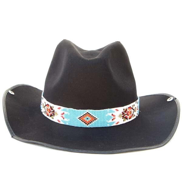 Handmade Beaded Cyan Blue Turtle Cowboy Hat Band Waist Belt - Trendy Hat Accessory