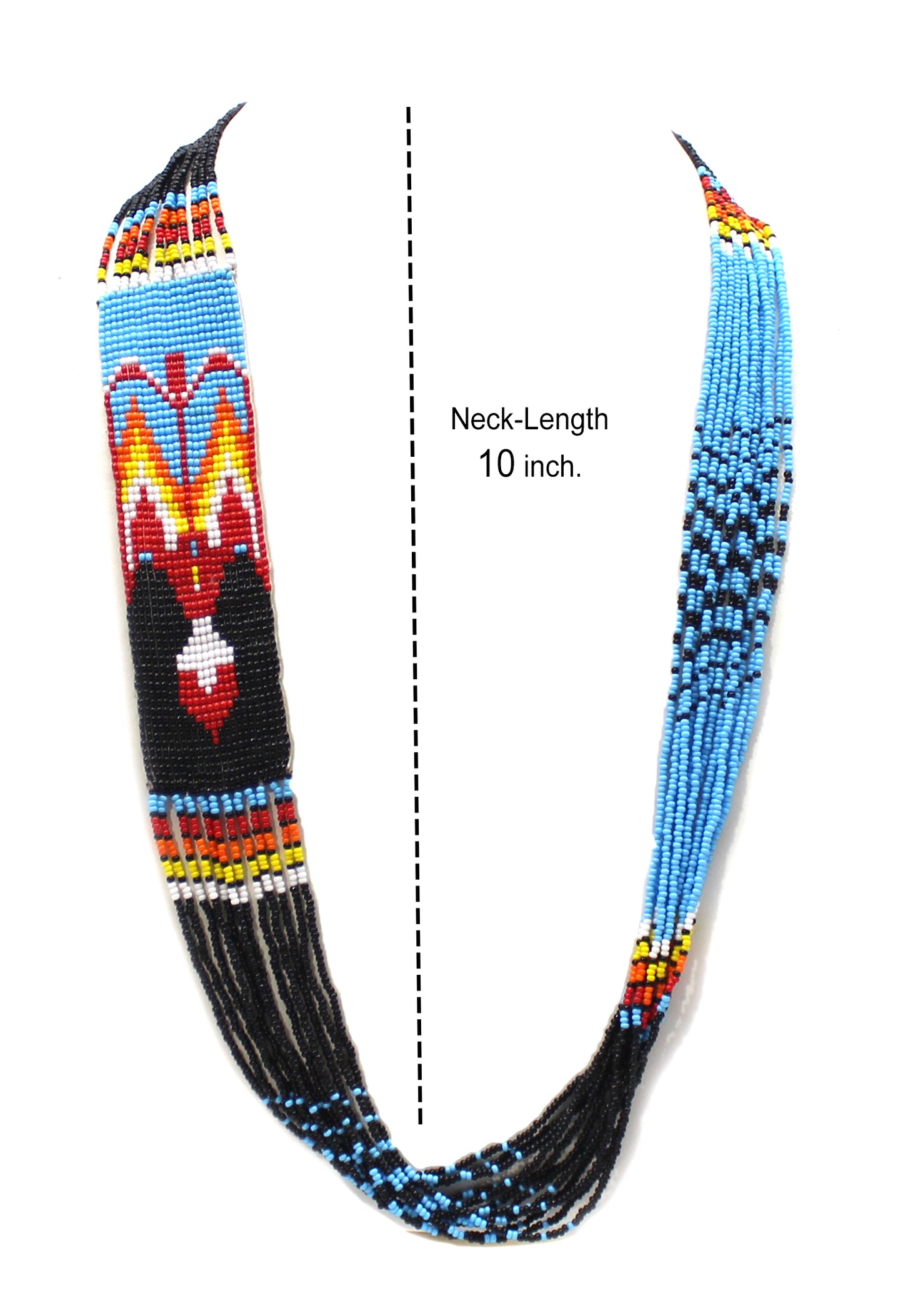 Vibrant Blue Eagle Beaded Necklace & Earrings Set