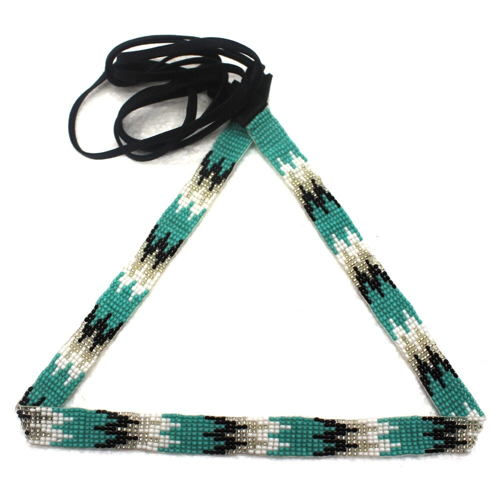 Handmade Turquoise Blue Black White Cowboy Hatband