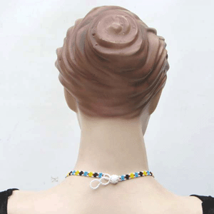 Handmade Beaded Multi Color Seed Bead Medallion Necklace