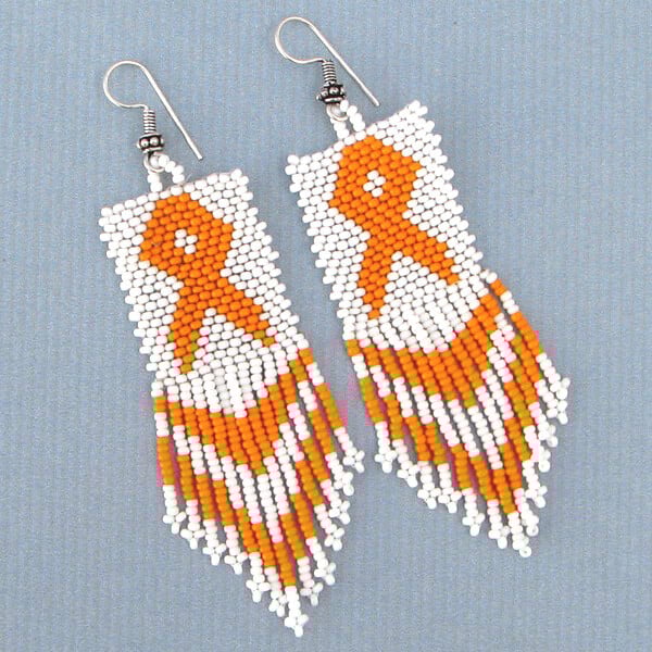 Handmade Beaded Fight For Democracy Awareness Ribbon Earrings