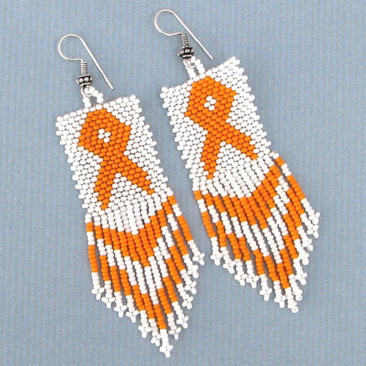 Handmade Beaded Fight For Democracy Awareness Ribbon Earrings