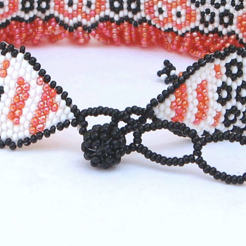 Vibrant Dark Orange Floral Beaded Choker Necklace