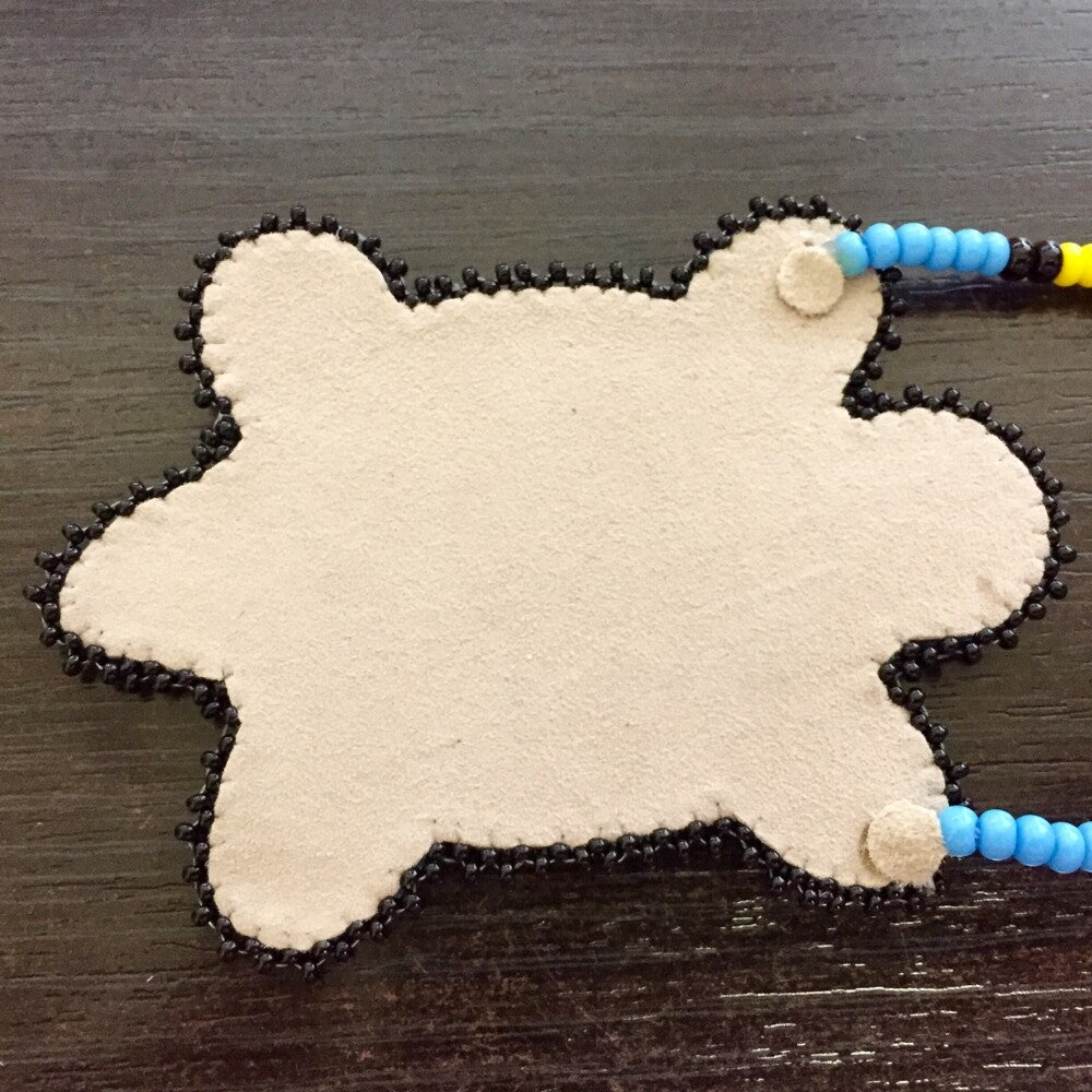 Black & Blue Turtle Beaded Necklace and Earring Set