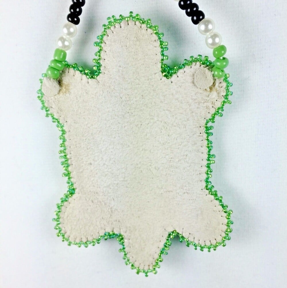 Blue Green Turtle Beaded Necklace Earring Set