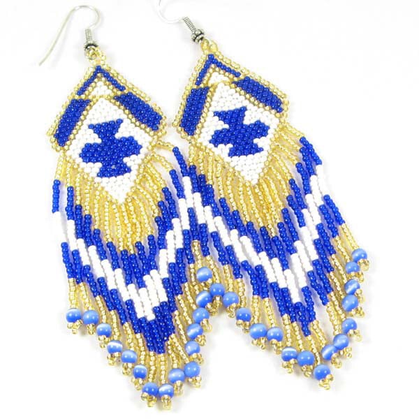 Handmade Beaded Blue Seed Bead Earrings