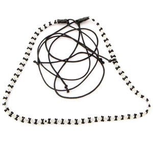 Black White Beaded Flower Beadwork Cowboy Hatband Belt