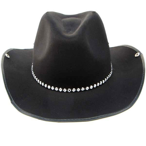 Black White Beaded Flower Beadwork Cowboy Hatband Belt
