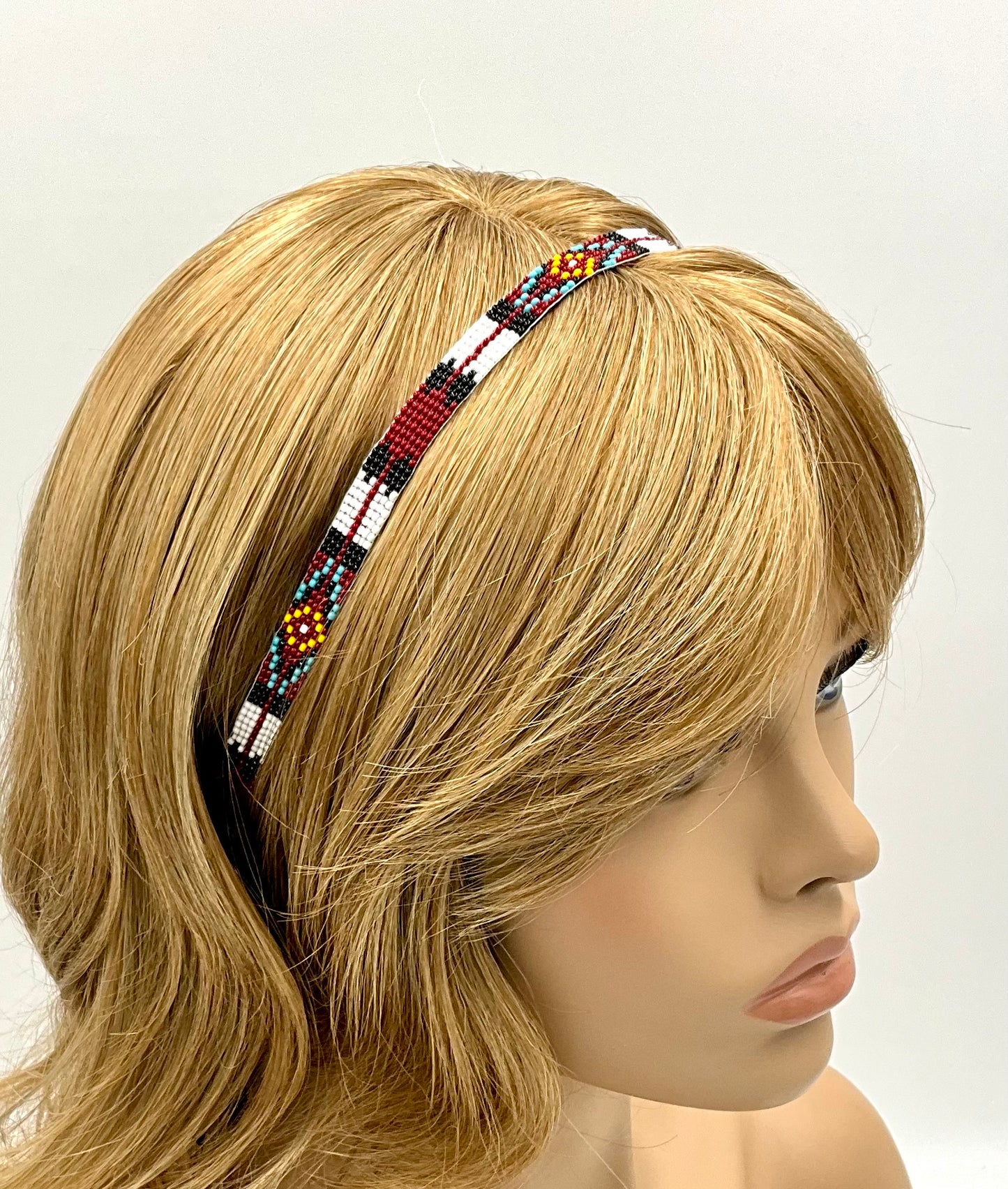 Red, Black, and Blue Beaded Hatband