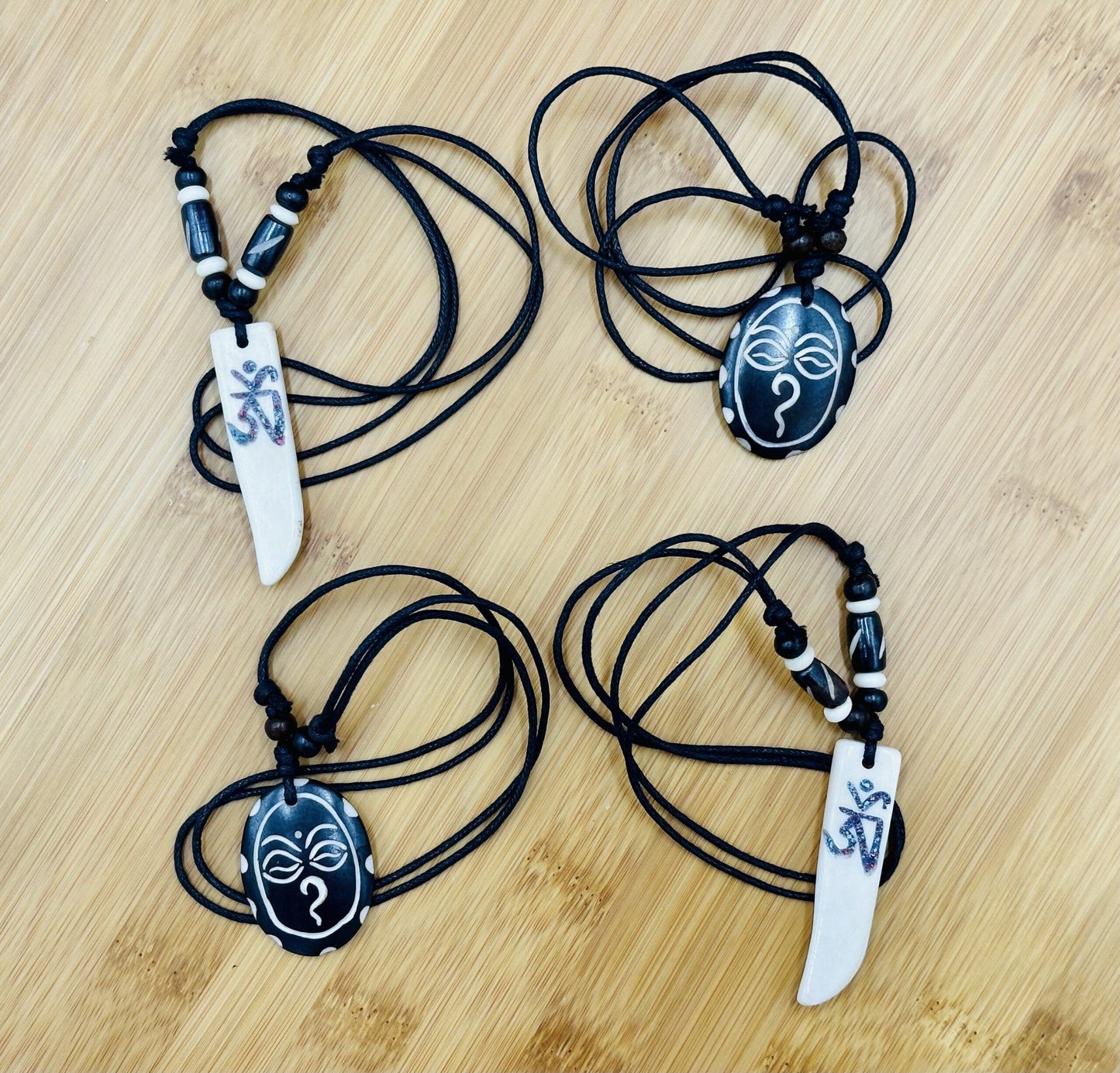 Handmade Tibetan Adjustable Om/Eyes of The Buddha Necklace