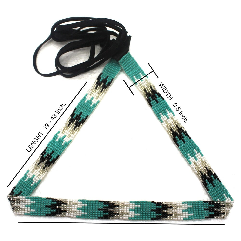 Handmade Turquoise Blue Black White Cowboy Hatband
