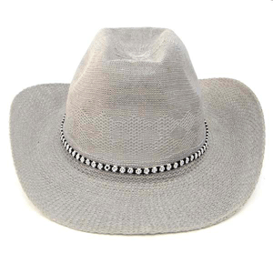 Black White Beaded Flower Beadwork Cowboy Hatband Belt