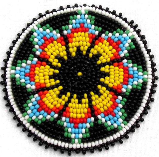 Beaded Rosette Native Inspired 2-1/2 Inch