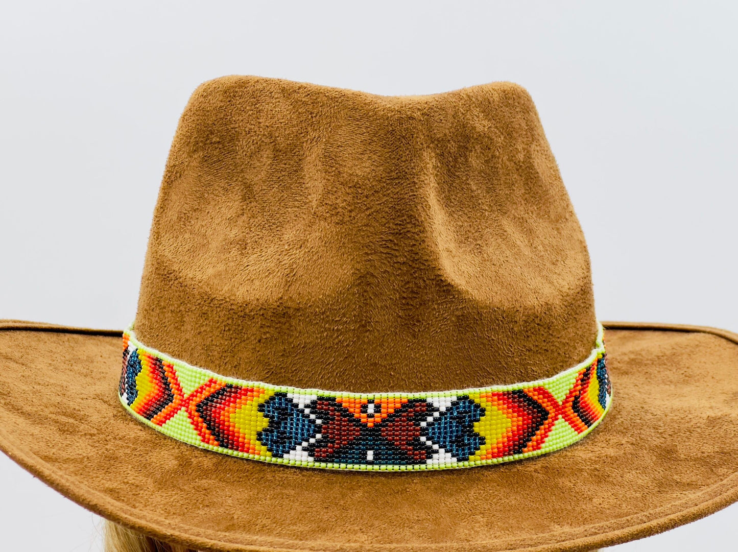 Handmade Green Multicolored Cowboy Rodeo adjustable Hatband