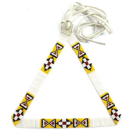 White Red Yellow Seed Beaded Waist Belt Cowboy Hat Band 1/2 Inch