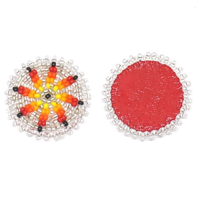 Handmade beaded 2x1.2 inch Silver rosettes