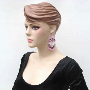Handmade Beaded Purple Seed Bead Earrings Eagle