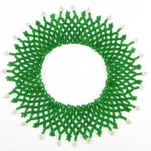 Dark Green Seed Beaded Stretchable Anklet Handmade