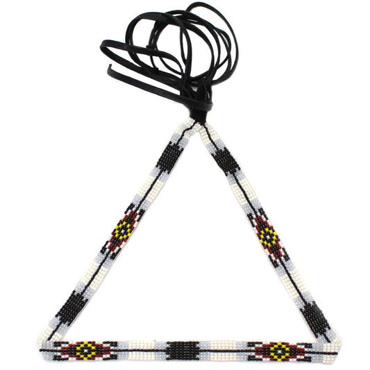 Black Grey Red White Beaded Cowboy Hatband