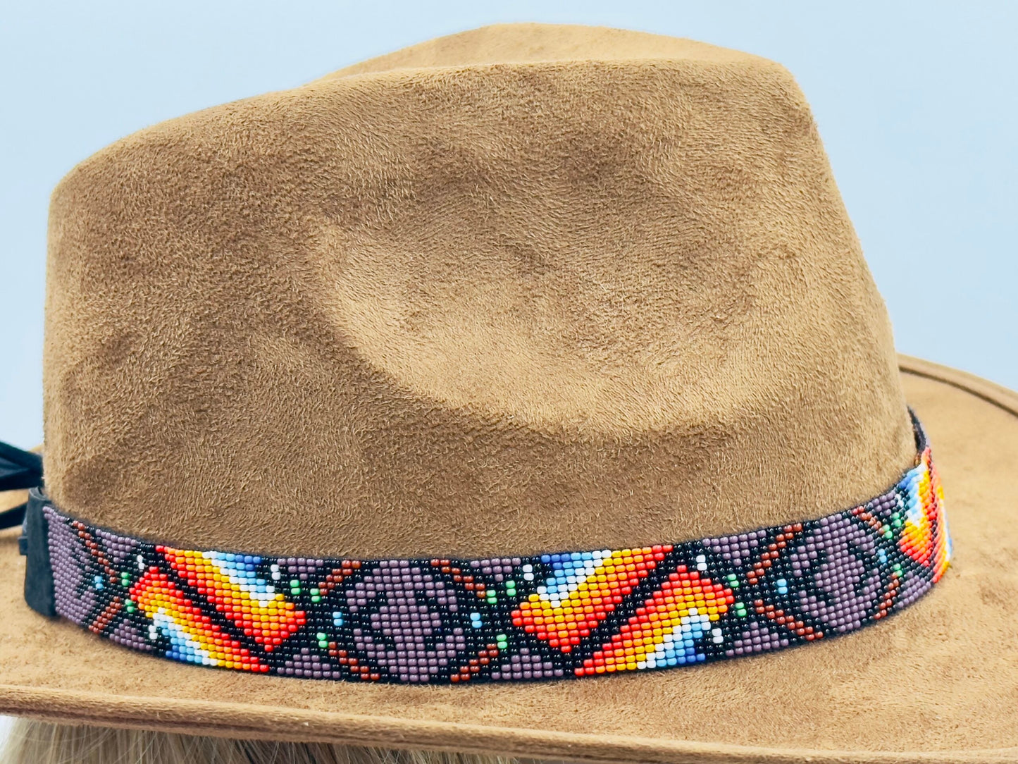 Handmade Purple multicolored adjustable Cowboy Rodeo Hatband