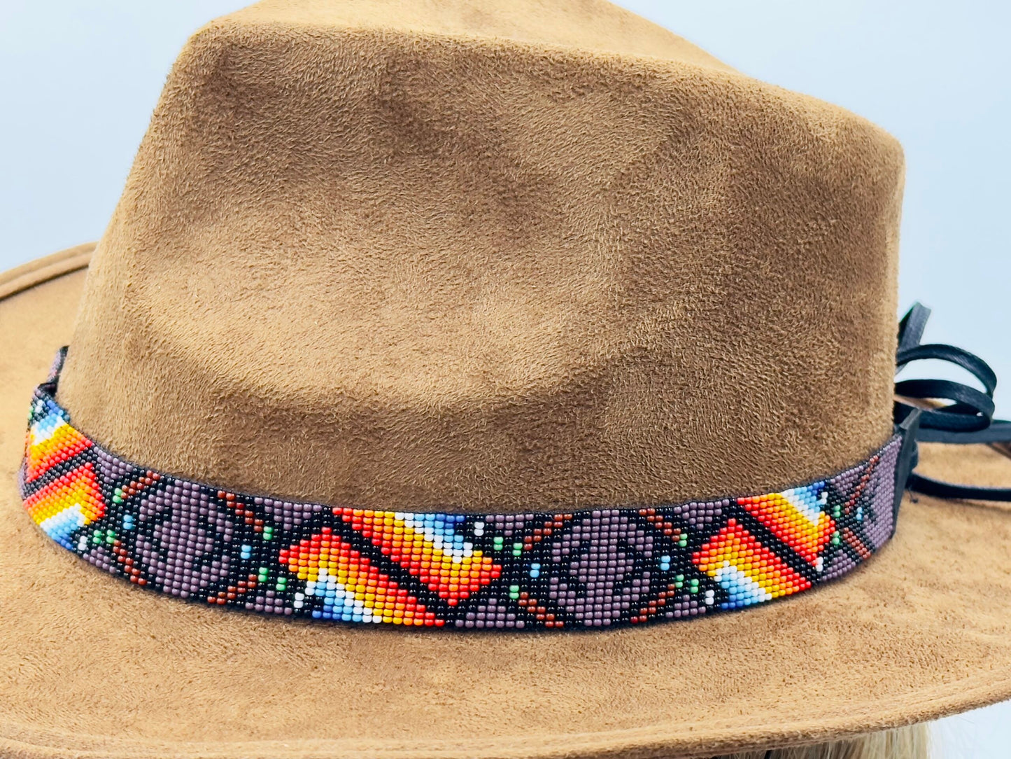 Handmade Purple multicolored adjustable Cowboy Rodeo Hatband