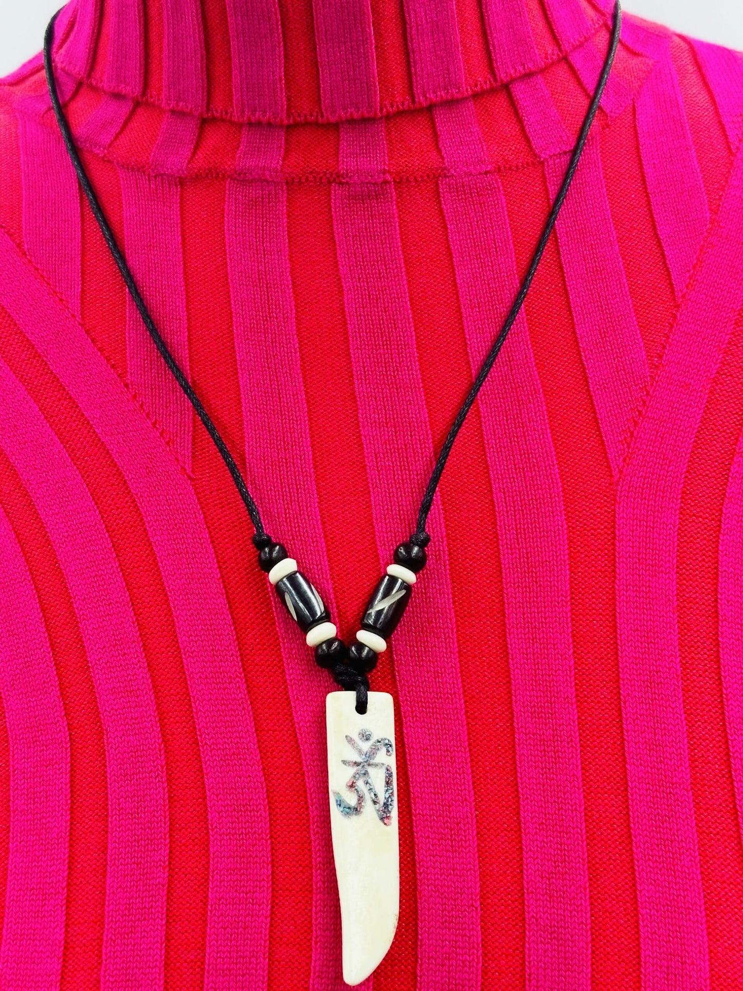 Handmade Tibetan Adjustable Om/Eyes of The Buddha Necklace