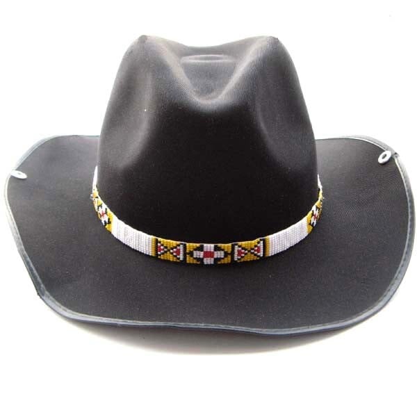 White Red Yellow Seed Beaded Waist Belt Cowboy Hat Band 1/2 Inch