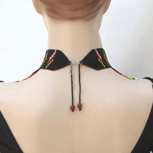 Fiery Birds Handmade Beaded Choker Necklace