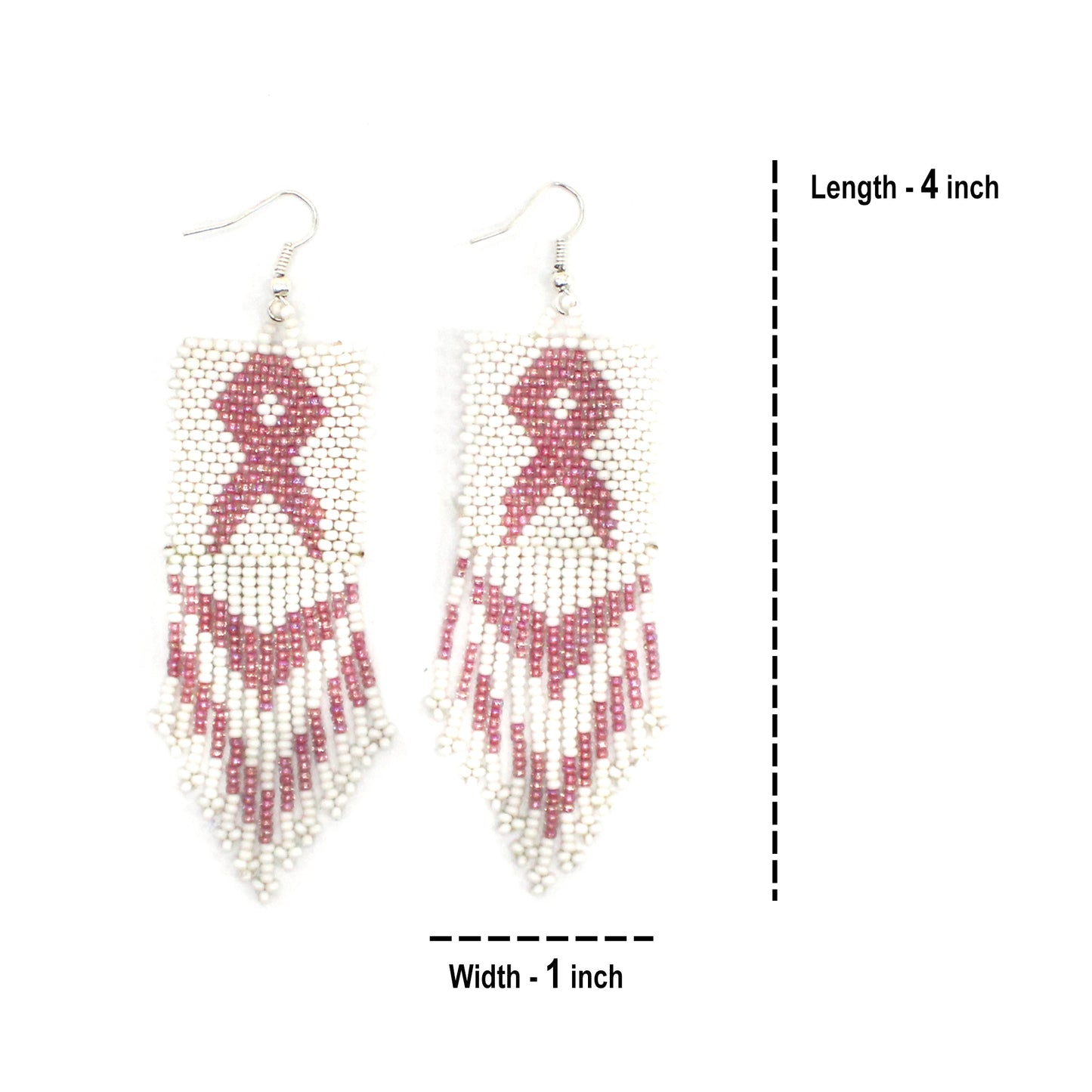 Handmade Pink Ribbon Breast Cancer Awareness Necklace Earrings Set