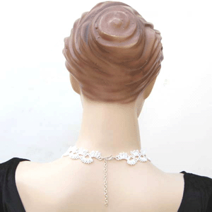 Handmade Beaded White Seed Bead Choker Necklace