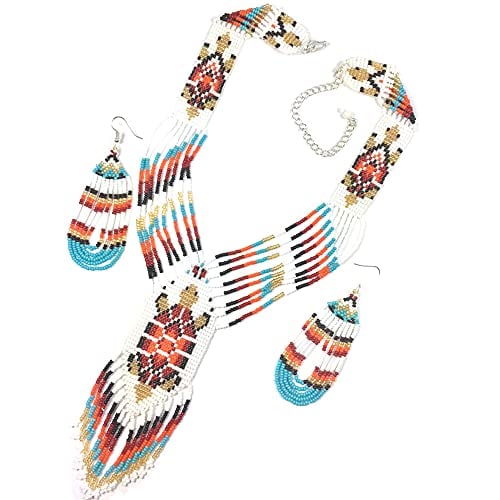 Turtle Design Jewelry Set Necklace Earrings Bracelet Handmade (White No Bracelet)