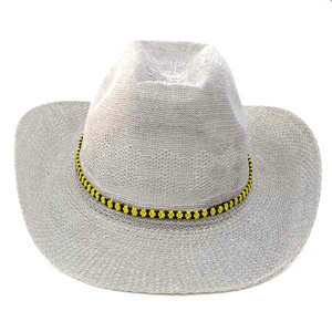 Black Yellow Seed Beaded Flower Beadwork Cowboy Hatband Waist Belt