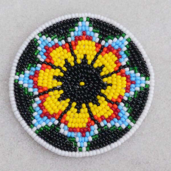 Handmade Beaded Rosette – Multicolor Starburst Design (2.5” Diameter)