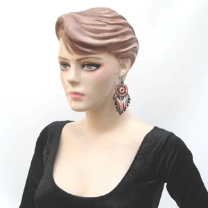 Handmade Beaded Red Black Seed Bead Earrings