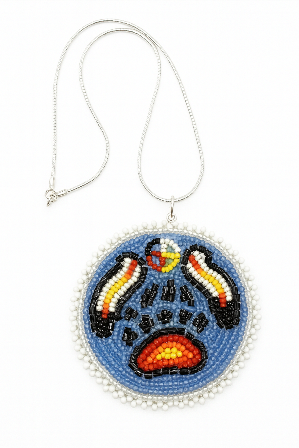 Beaded Bear Paw Applique – 3” Diameter, Handmade with Czech Beads