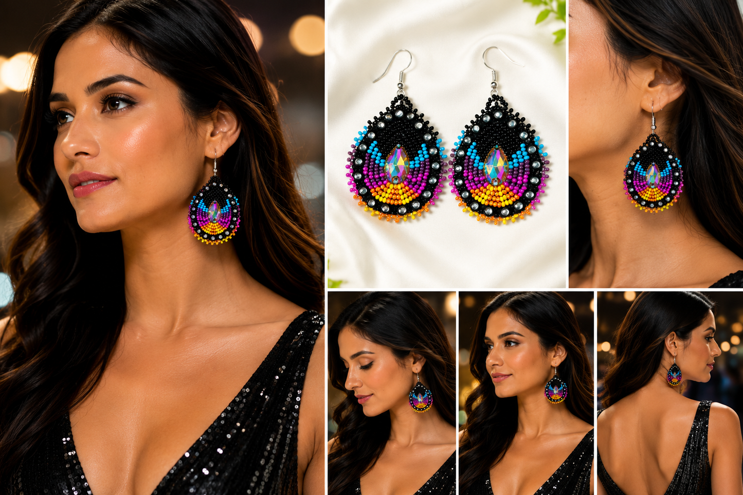 3-Inch Rainbow Teardrop Earrings – Handmade with Hypoallergenic Hooks