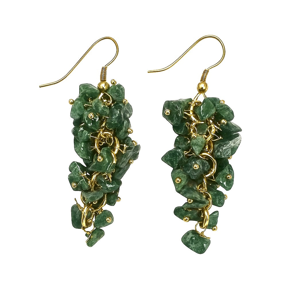 Handmade Green Tourmaline Earrings | Gold Dangle Gemstone Jewelry