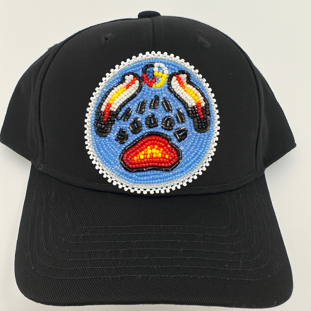 Beaded Bear Paw Applique – 3” Diameter, Handmade with Czech Beads