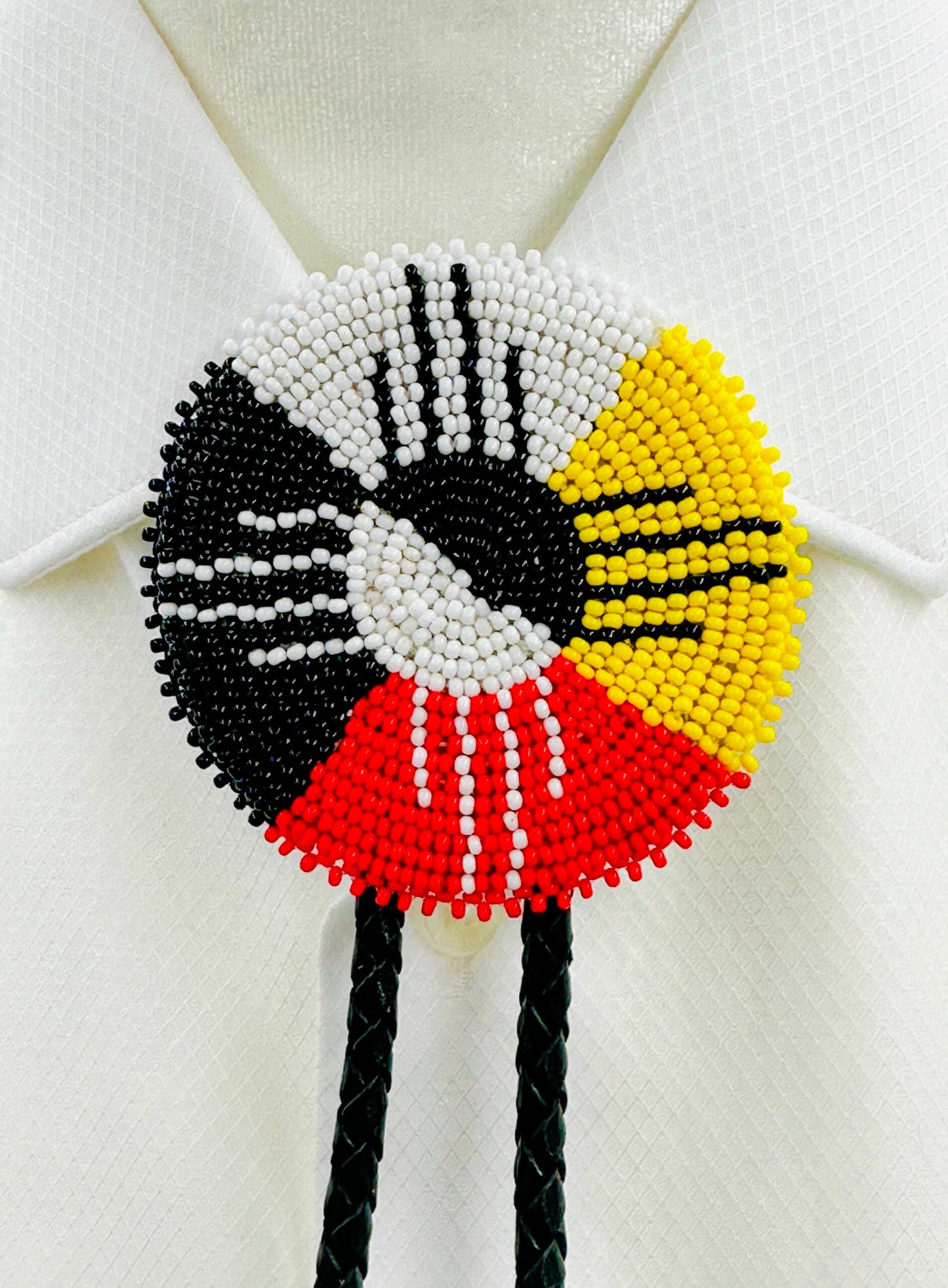 Handmade Beaded Four Directions Adjustable Multi-Color Bolo Tie