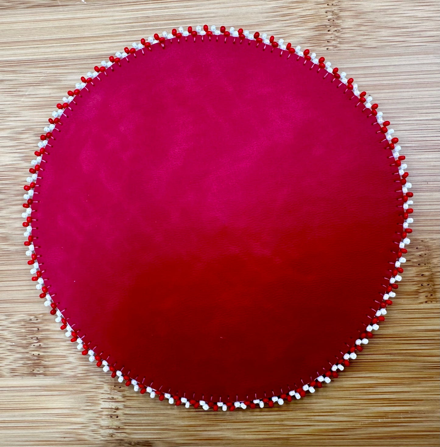 Handmade beaded Cyan Blue Thunderbird 5 inch rosette