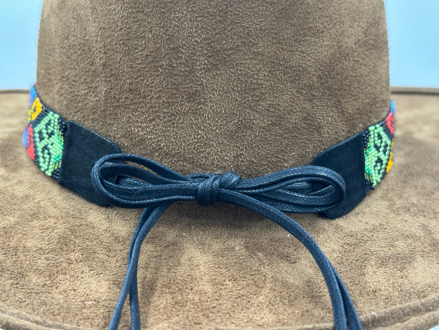 Handmade adjustable Black Vibrant Southwestern Cowboy Hatband