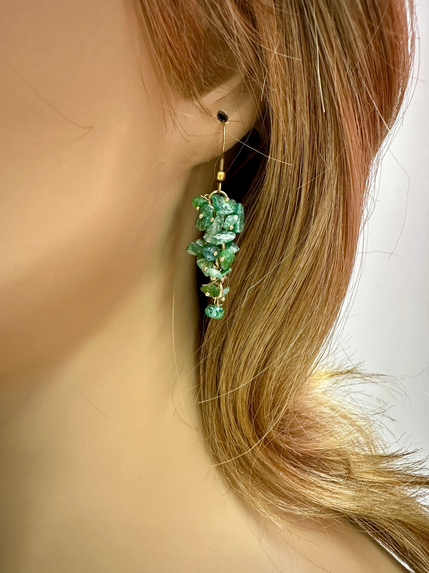 Handmade Green Tourmaline Earrings | Gold Dangle Gemstone Jewelry