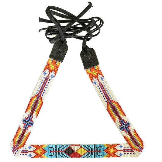 White Blue Orange Four Directions Cowboy Style Hatband