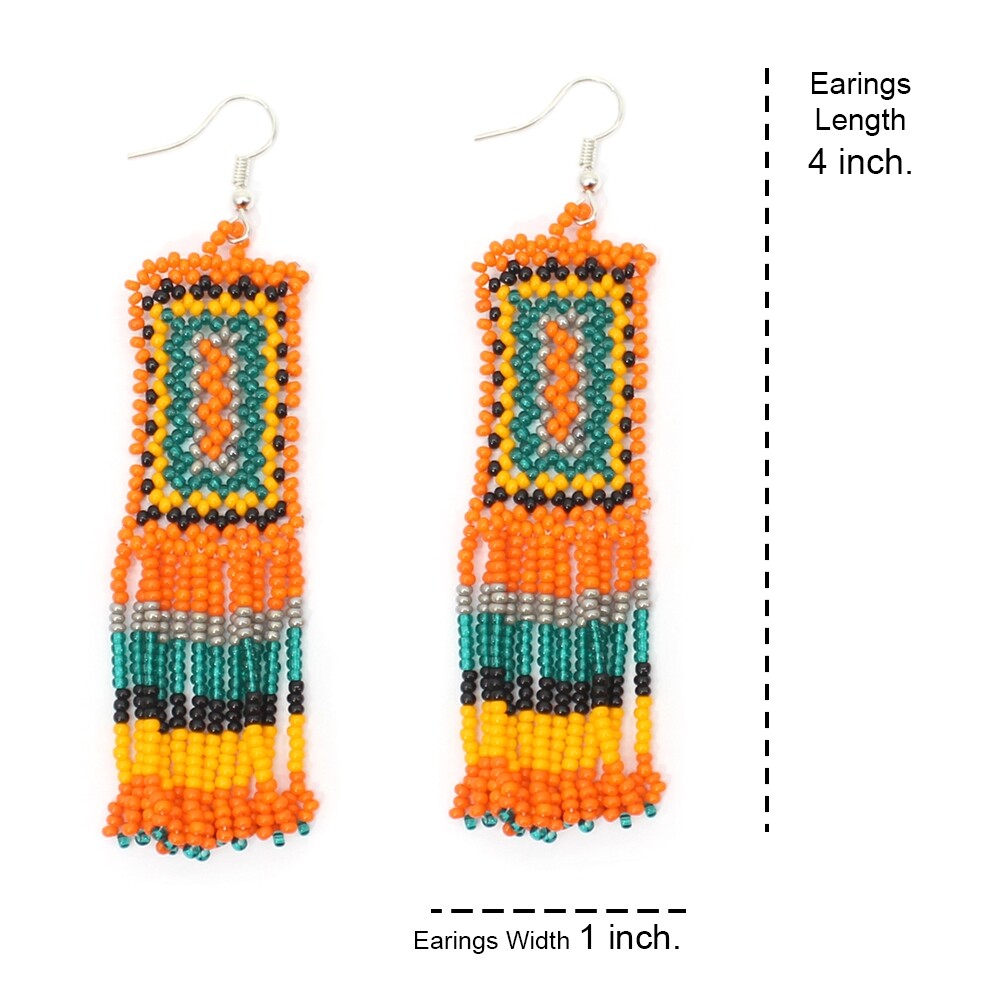 Handmade Beaded Orange Seed Bead Choker Necklace