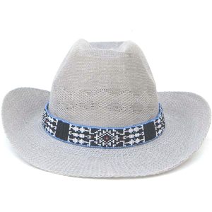 Medicine Man's Eye Beadwork Blue Black Beaded Cowboy Hat Band Belt