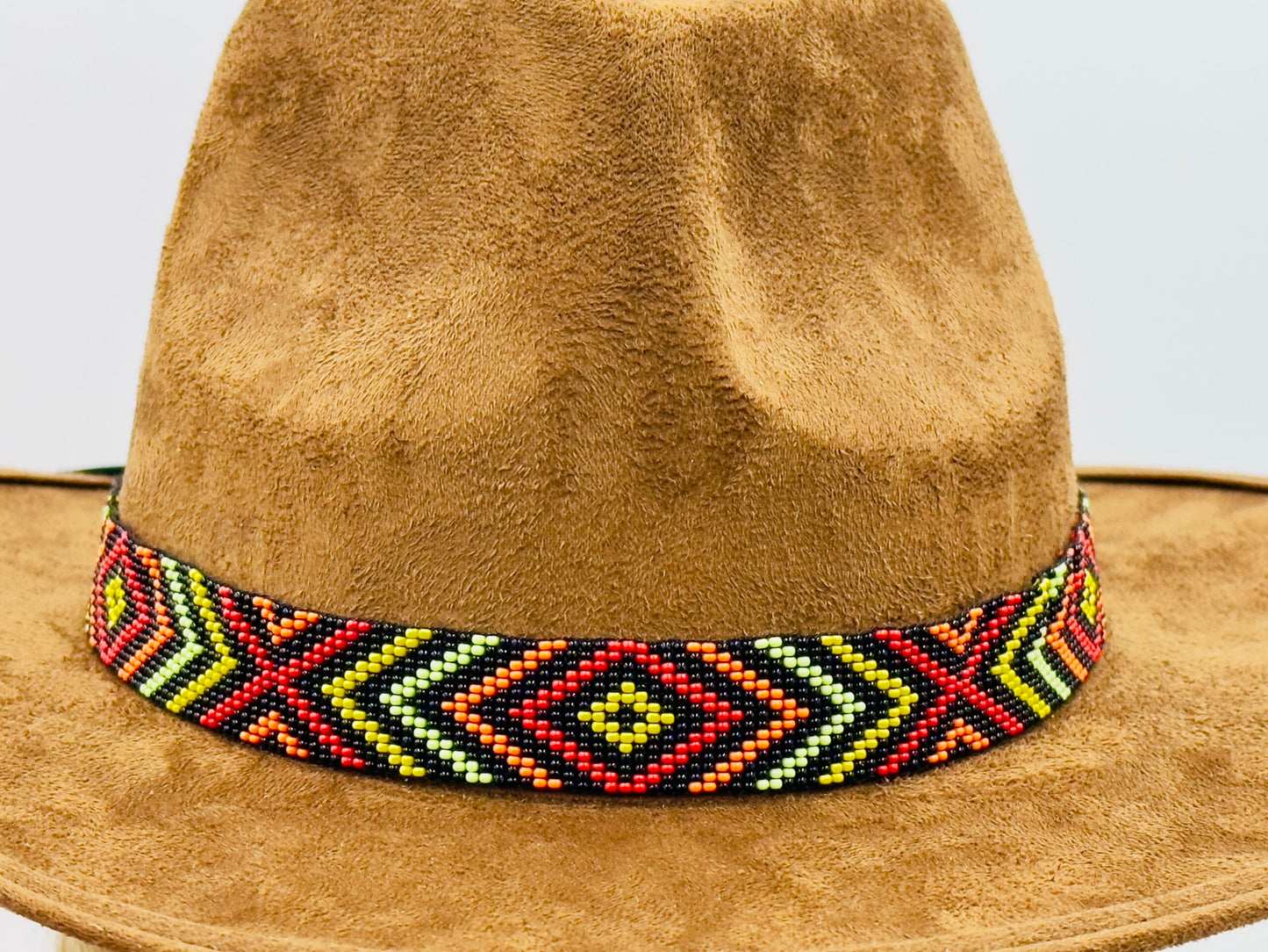 Handmade beaded Geometric Black Cowboy Rodeo Hatband