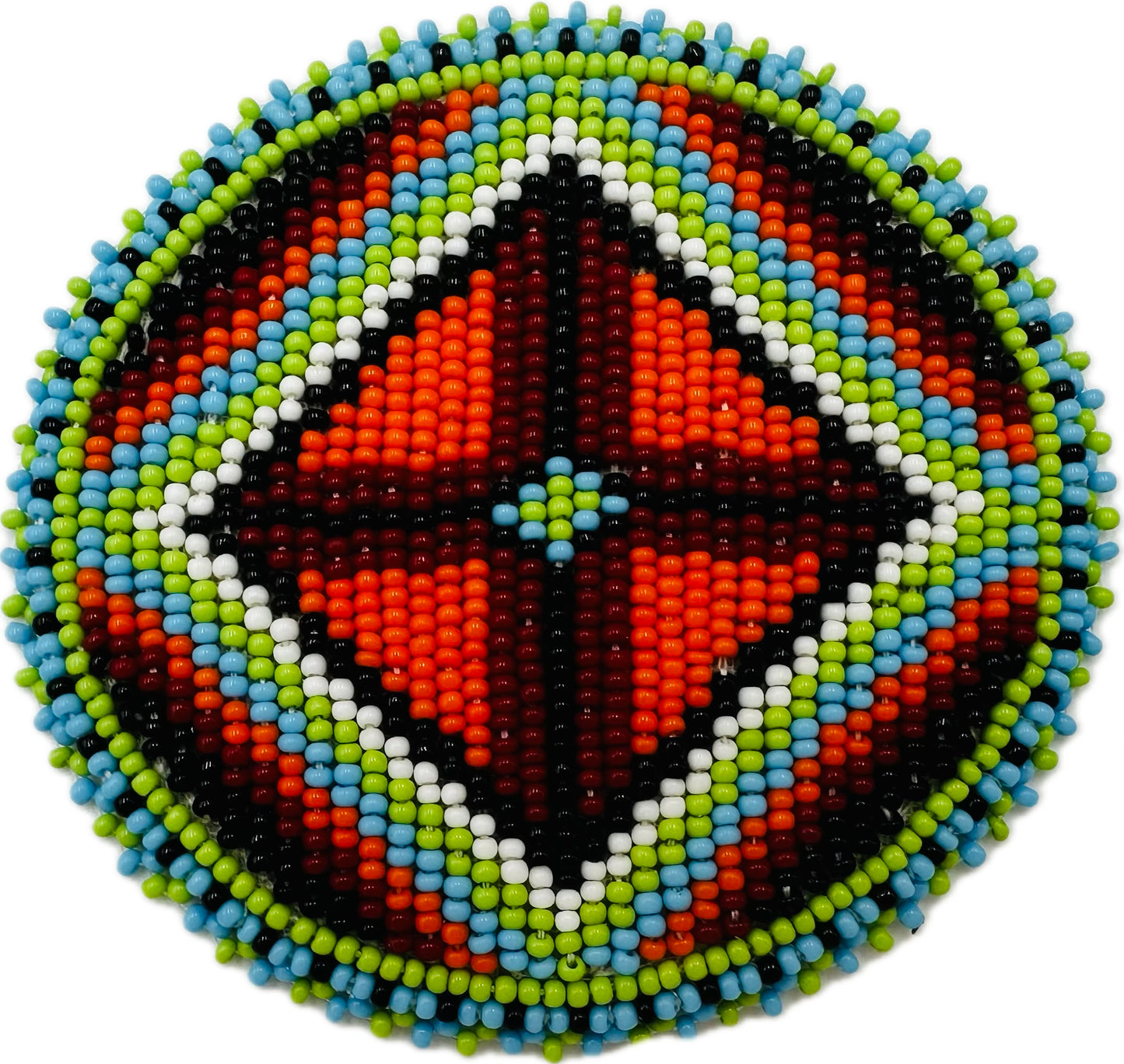 Handmade beaded native style Aztec 3 inch rosette/applique