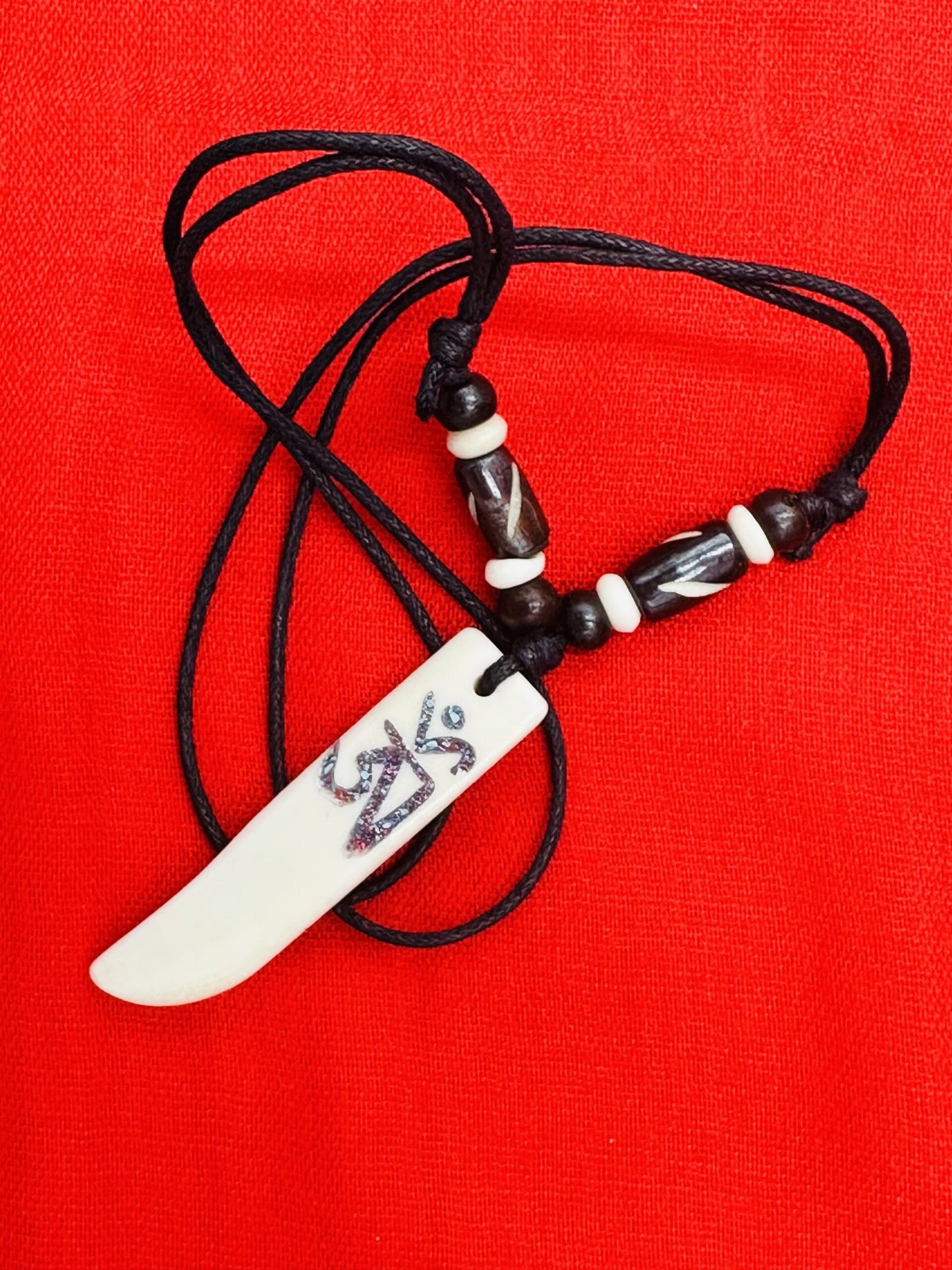 Handmade Tibetan Adjustable Om/Eyes of The Buddha Necklace