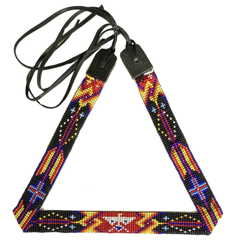 Handmade Black Red Yellow Eagle Pattern Cowboy Style Hatband.